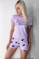 Жіночий комплект (футболка+шорти) "Lavender Puppies" (12062)