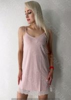 Жіноча нічна сорочка на тонкій бретелі "Peachy Pearl"